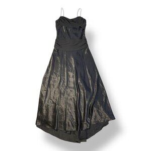 Betsy & Adam Vintage Y2K Black Satin Long Cocktail Formal‎ Dress Gown Size 12